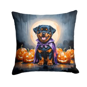 Rottweiler Puppy Halloween Throw Pillow Machine Washable, Indoor Outdoor Decorative Pillow for Couch, Bed or Patio, 18Hx18W