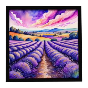 Colorful English Lavender Framed Metal Print Bathroom, Kitchen, Office, Home Decor Wall Art Ready to Hang, Square, 8X8