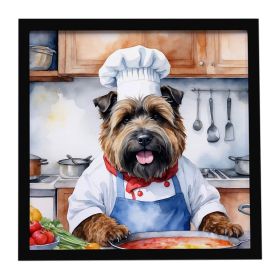 Bouvier des Flandres The Chef Framed Metal Print Bathroom, Kitchen, Office, Home Decor Wall Art Ready to Hang, Square, 8X8