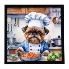 Brussels Griffon The Chef Framed Metal Print Bathroom, Kitchen, Office, Home Decor Wall Art Ready to Hang, Square, 8X8