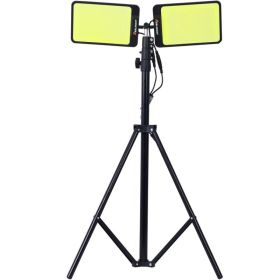 LED Work Light With Stand, 11200 Lumen Dual-Head Tripod Lights Construction, Outdoor Construction Light Stand Portable Stand Work Light With Remo (Option: Defaulttitle)