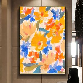 Handmade Oil Painting Canvas Wall Art Decor Original Orange Flower Painting Abstract Floral Painting Living Room Hallway Bedroom Luxurious Decora (style: 01, size: 60X90cm)