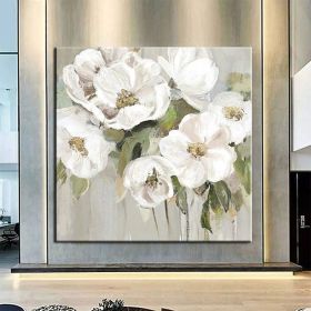 Hand Painted Oil Painting Wall Art Flower Modern Abstract Living Room Hallway Bedroom Luxurious Decorative Painting (style: 01, size: 90x90cm)
